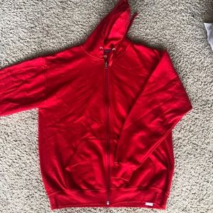 Red oversized hoodie